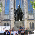 With Christ College Faculty at J.S.Bach Statue in Leipzig, Germany